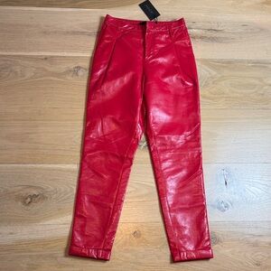 Red vibrant leather pants!
